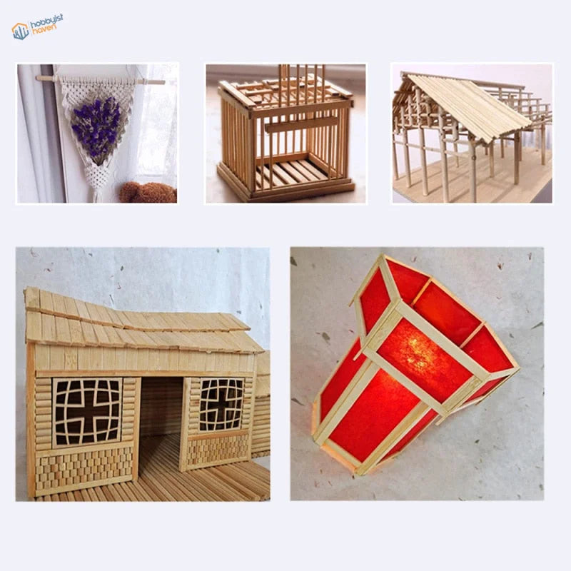 Red lighted lantern in 10pcs bamboo planks with bamboo frame
