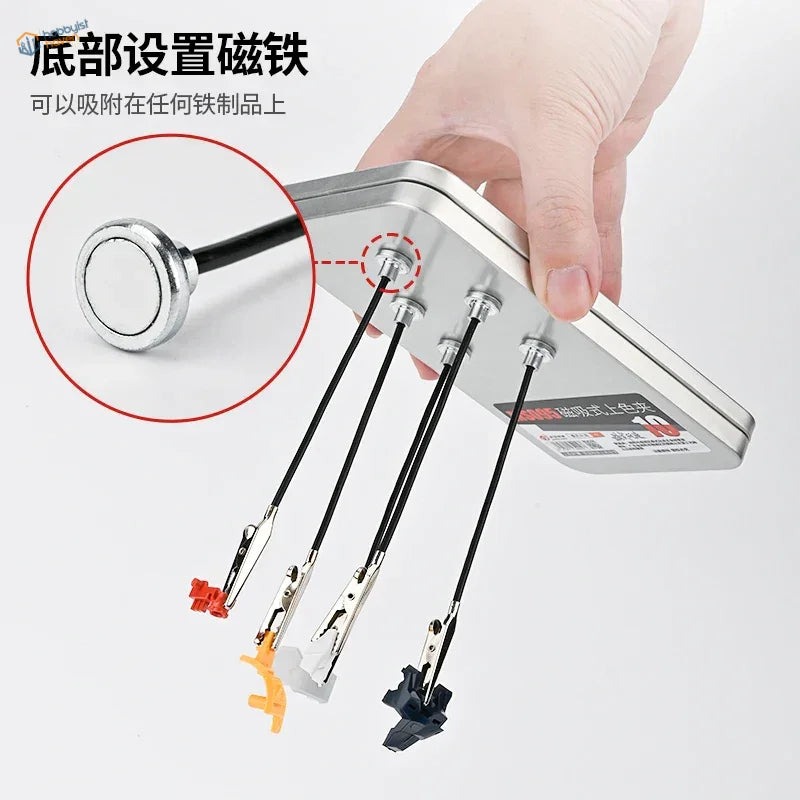 10pcs bendable magnetic clips set with silver holder and colorful tips
