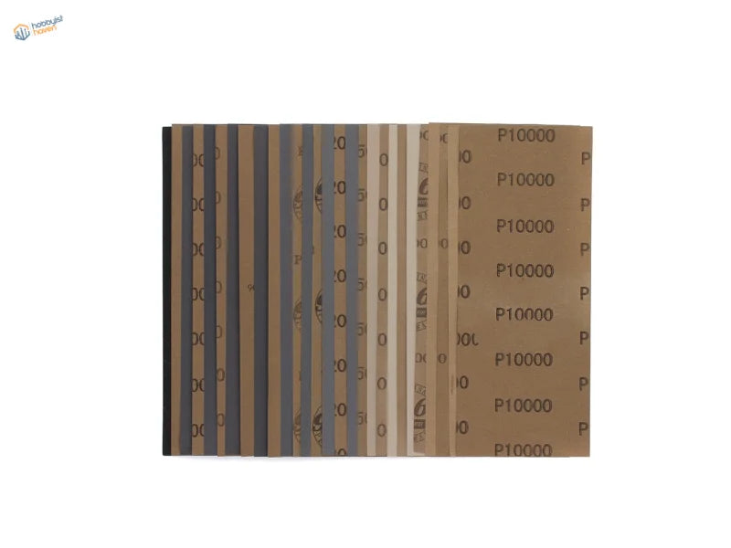 10pcs sandpaper sheets stack with grit markings for scale modeling tools