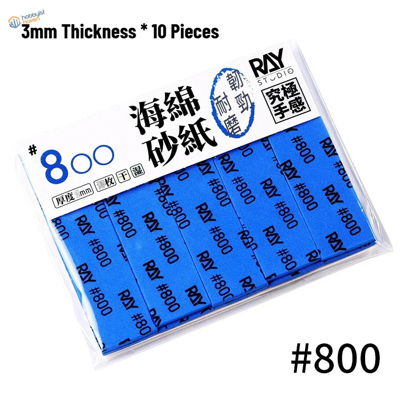 Blue ray studio #800 wet dry sanding sponges for scale modeling, 3mm thick