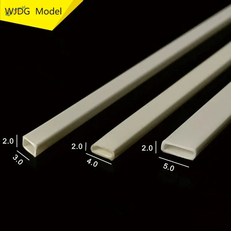 10pcs styrene rods: white WJDG model rectangular plastic conduits in 3 sizes for scale modeling