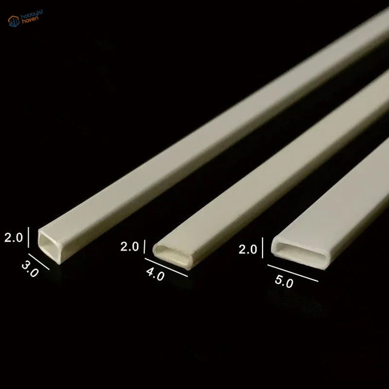 10pcs styrene rods for scale modeling, white plastic cable channels