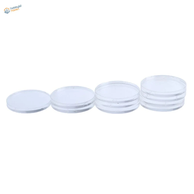 10pcs transparent acrylic bases 45mm round for miniatures stacked