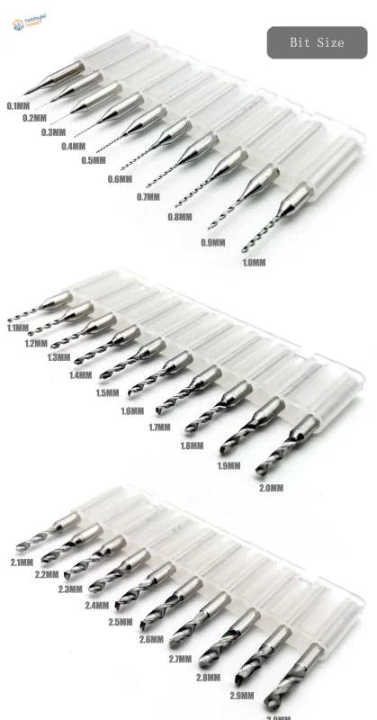 10pcs tungsten steel drill bits set of 30 precision sizes in cases
