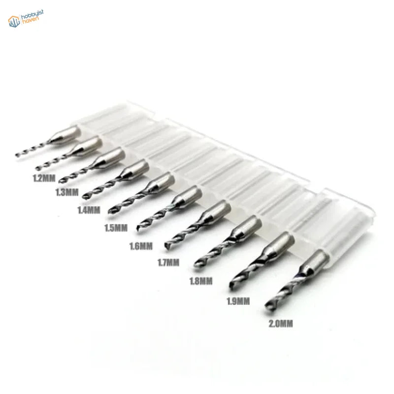 10pcs tungsten steel drill bits set of 10 precision metal bits in clear case