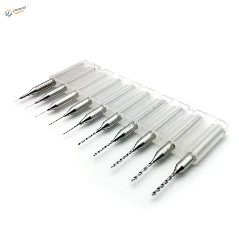 10pcs tungsten steel drill bits set of ten in clear case
