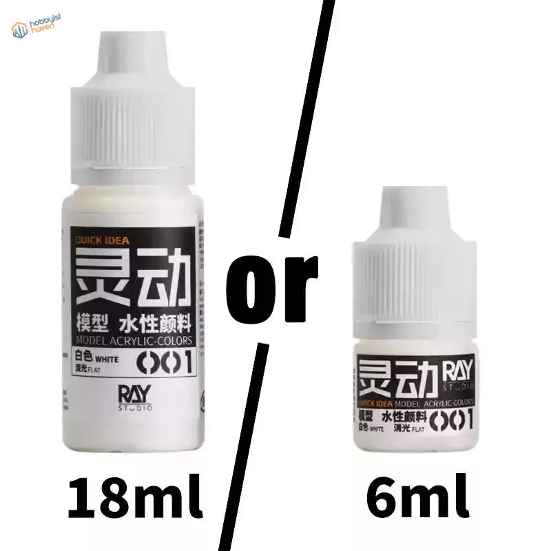 White 6/18ml Quick Idea acrylic paints for Gundam scale modeling