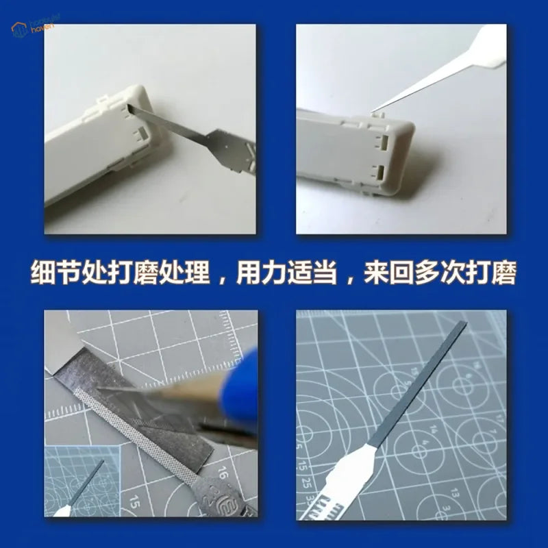 12 pcs precision files with carving guide grinding edges