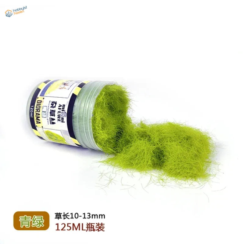 125ml vibrant lime-green bottle of 10-13mm long static grass fibers