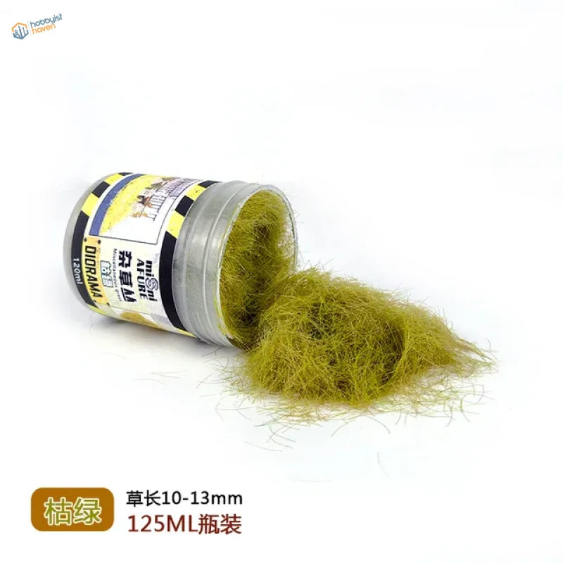 125ml olive green 10-13mm long static grass fibers bottle for model building