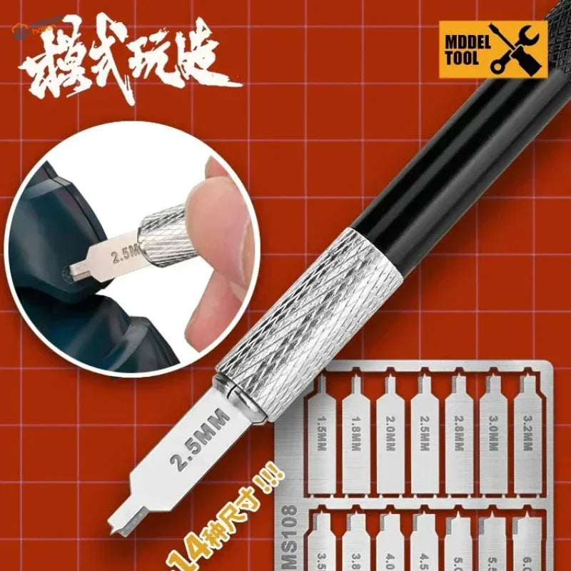 14-in-1 circles engraver with black silver 2.5mm precision hobby tool