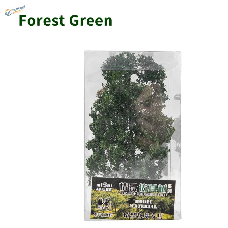 15cm dense tree: forest green miniature model in clear packaging for scale modeling tools