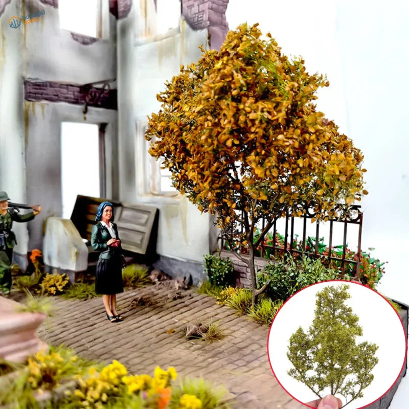 15cm dense tree with golden-yellow foliage for scale modeling tools
