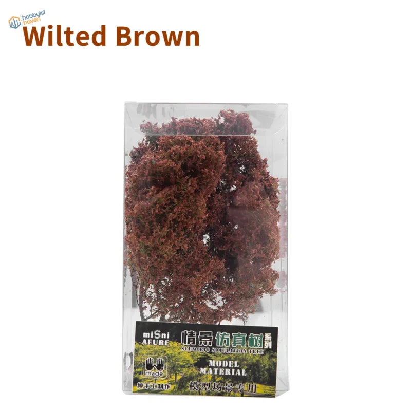 15cm dense tree: wilted brown textured artificial foliage in clear package