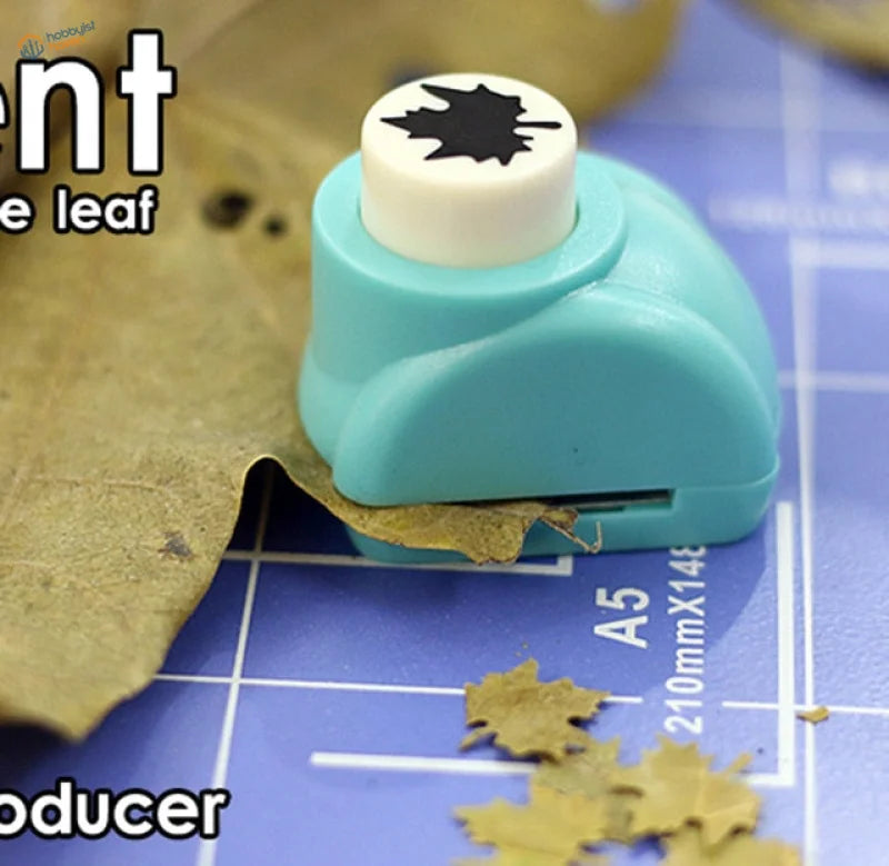 15mm tree leaf maker: turquoise punch with black maple leaf design