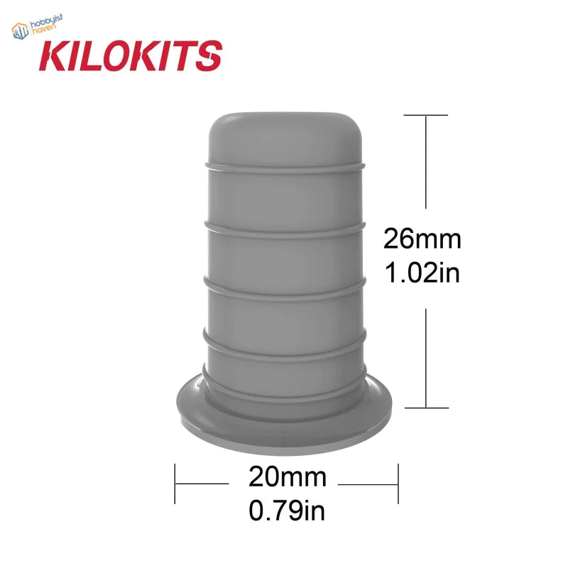 Gray Kilokits silicone hose adapter for 1/35 plastic traffic cones