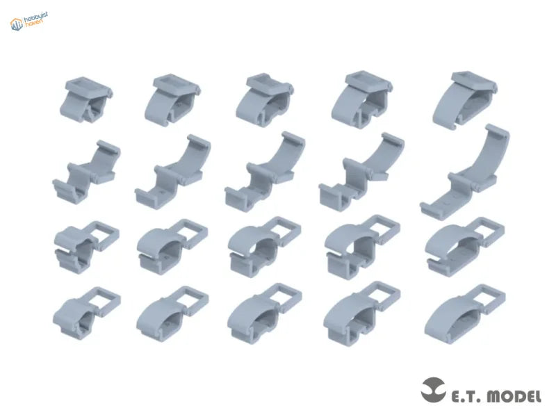 Gray plastic cable clips grid for WWII German vehicles 1/35 clamps