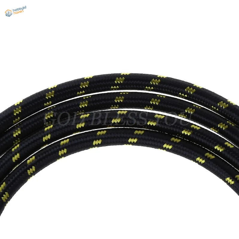 Black and yellow nylon braided air hose, 180cm airbrush cable