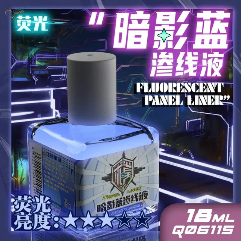 18ml fluorescent liquid paint in sleek transparent bottle with white cap