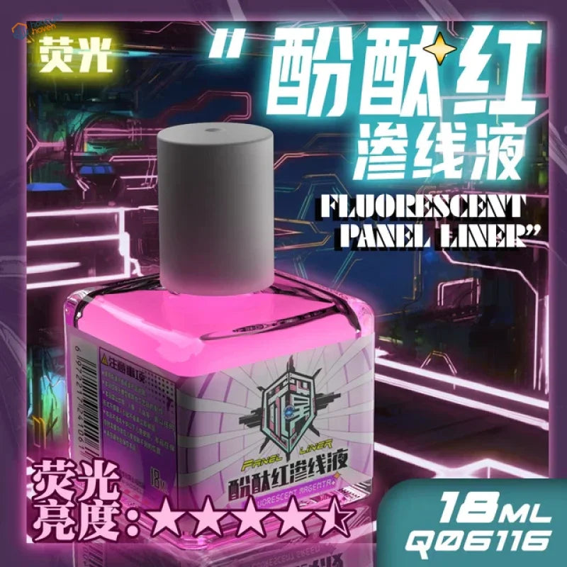 18ml fluorescent liquid paint in vibrant pink square bottle