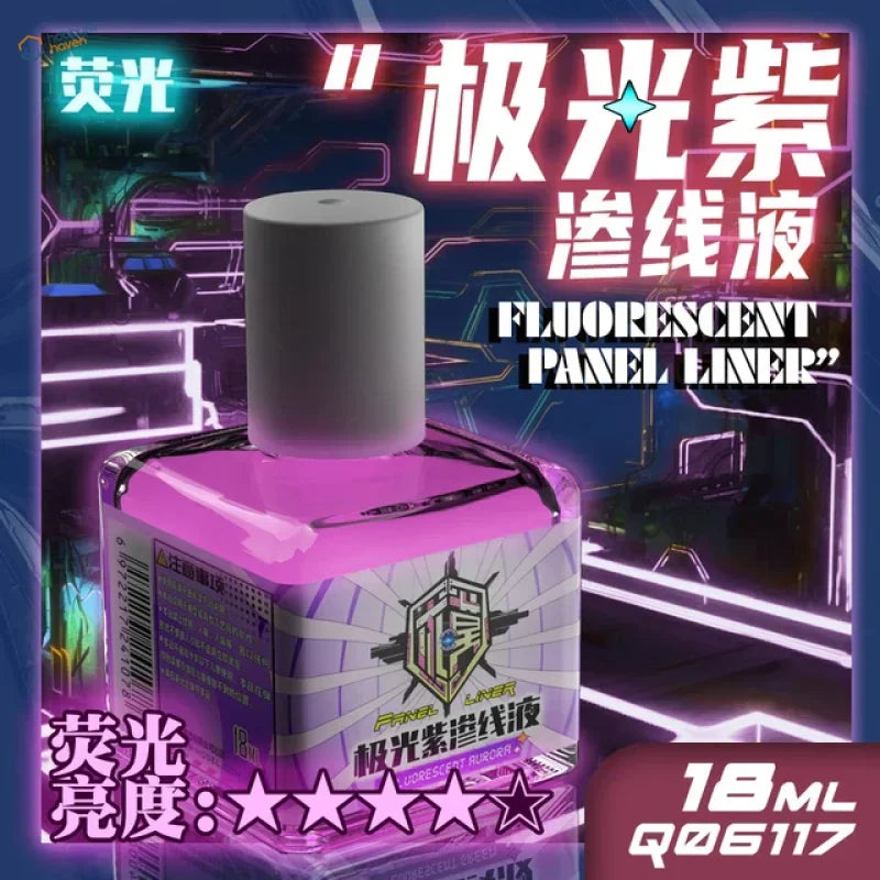 18ml fluorescent liquid paint in vibrant pink transparent bottle