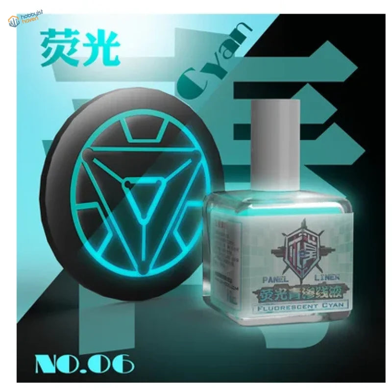 18ml fluorescent liquid paint: cyan glowing nail polish bottle with accessory