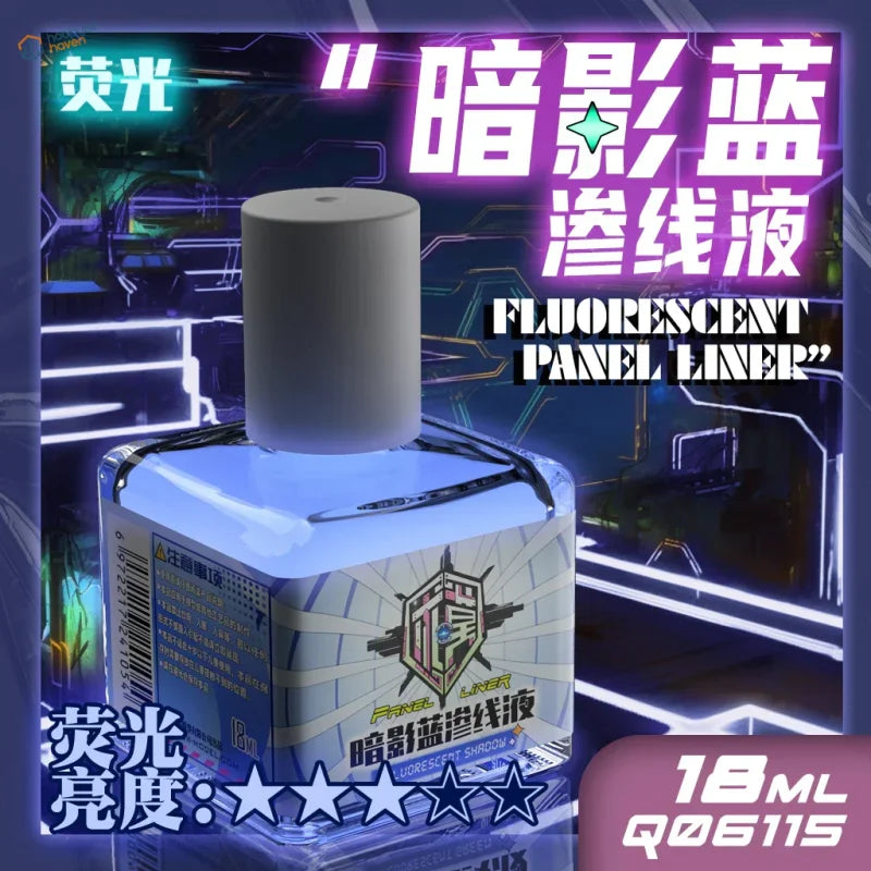 18ml fluorescent liquid paint in sleek transparent bottle with white cap