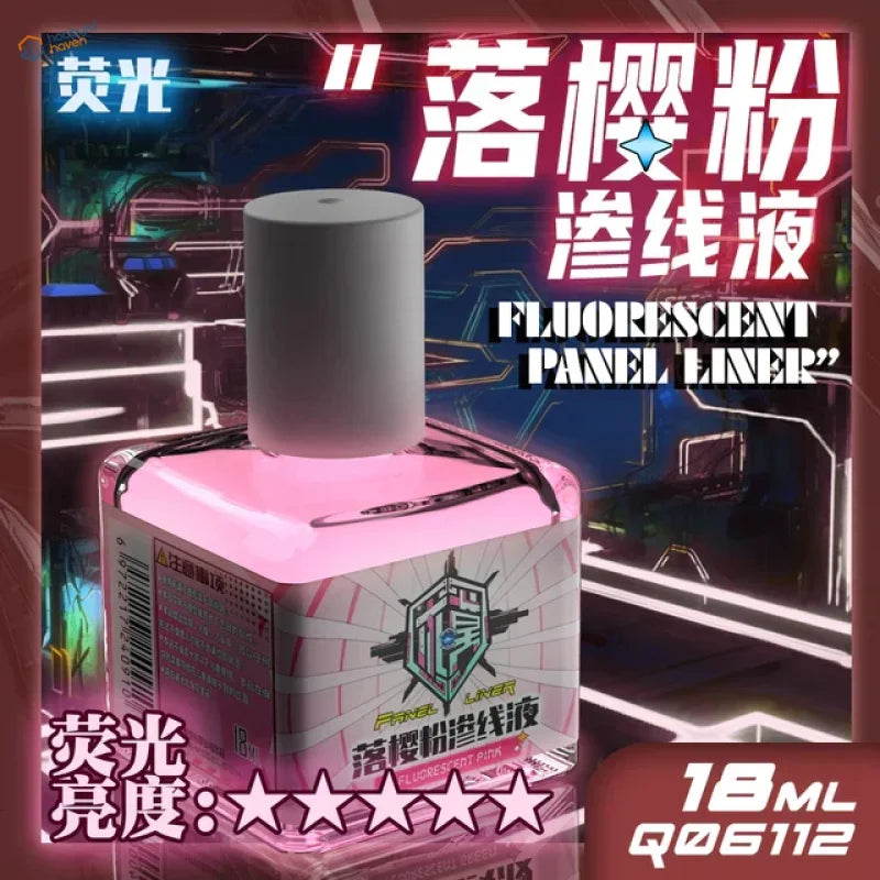18ml fluorescent liquid paint in vibrant pink square bottle