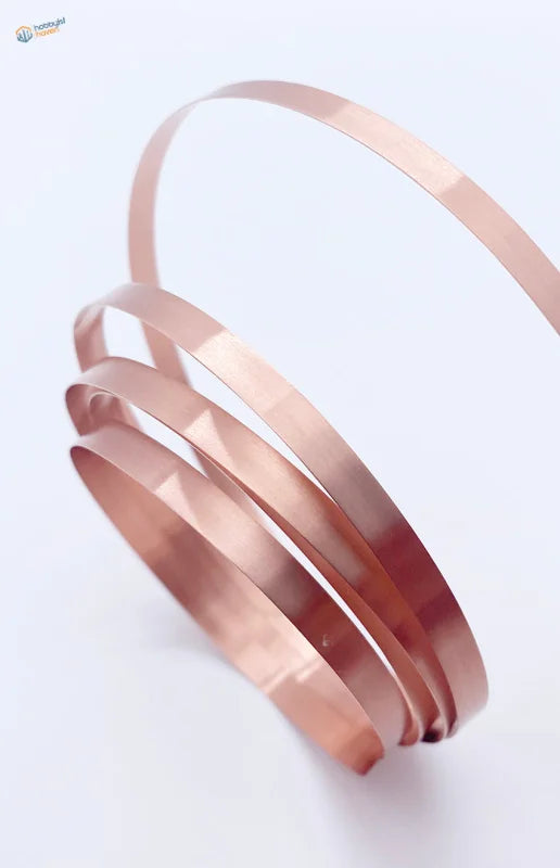 Sleek rose gold pure T2 copper strip bangle, 1m 0.1-20mm strap sheet for scale modeling