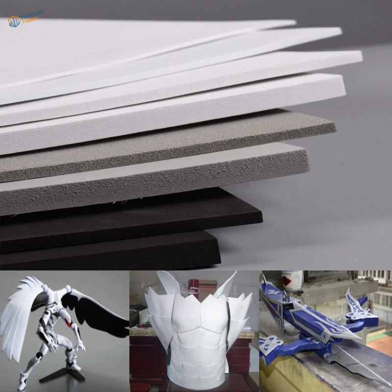 White gray black eva foam sheets 1-10mm stacked layered display