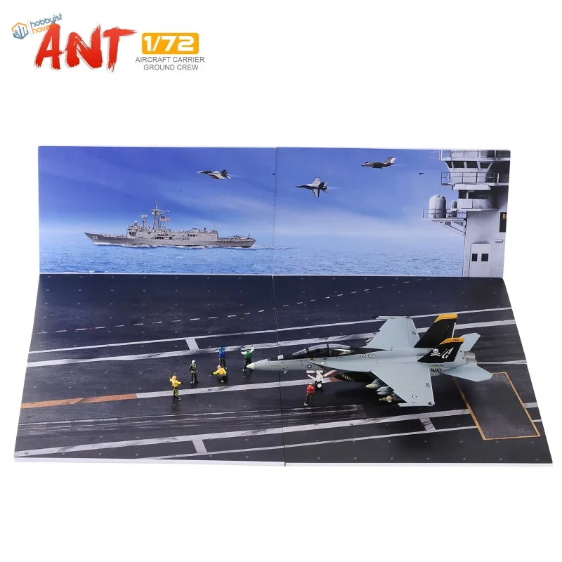 Gray F/A-18E Super Hornet on realistic runway base diorama
