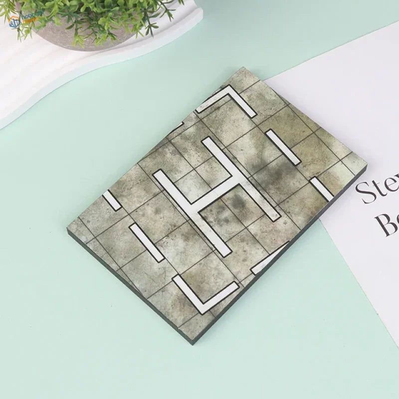 Gray stone notebook with realistic runway base tile pattern