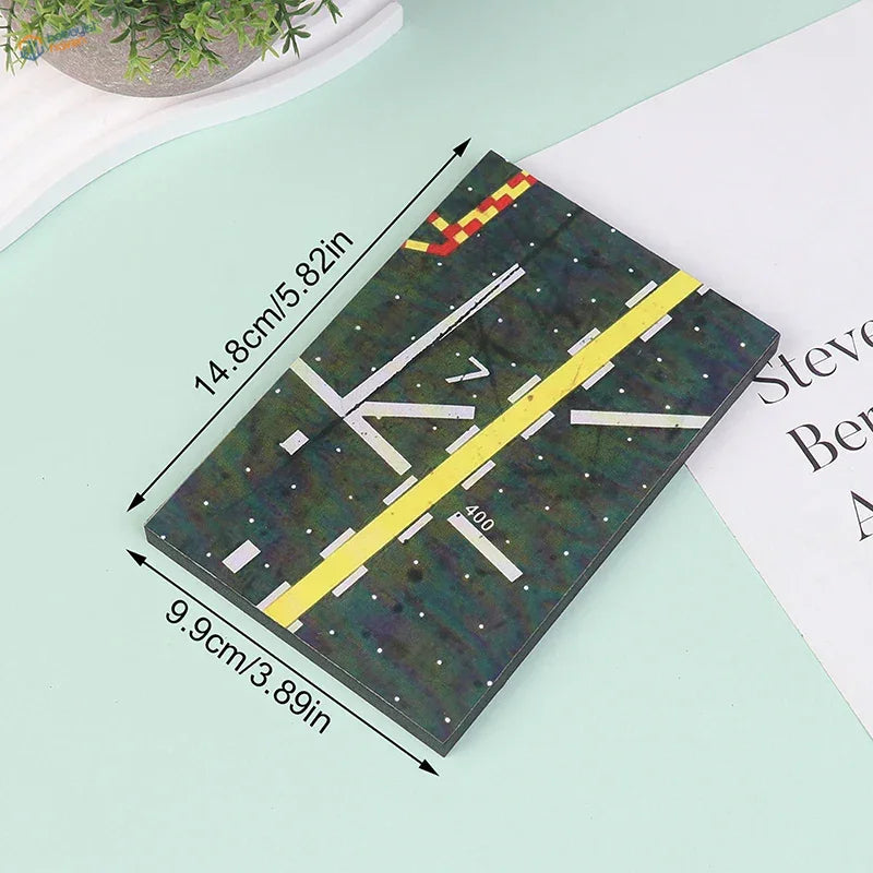 Dark green realistic runway base with printed runway design