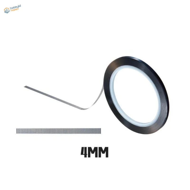 DSPIAE carving guide tape: 4mm black roll with silver strip, teethed edge