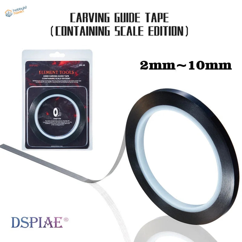 DSPIAE 2-10mm carving guide tape, thin black white flexible design