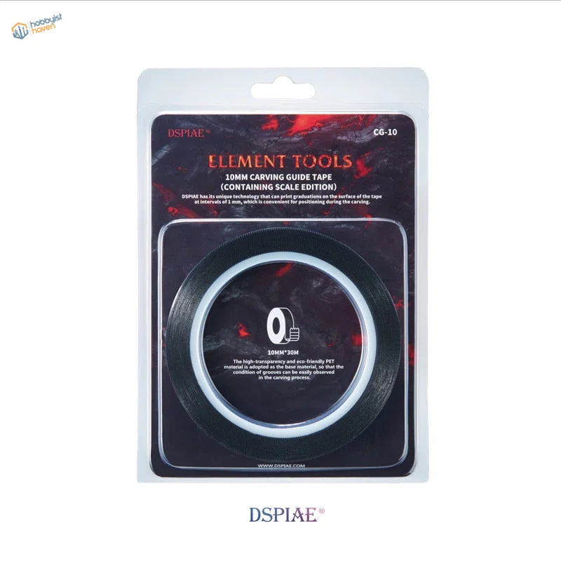 DSPIAE carving guide tape 2-10mm black with scale in blister pack