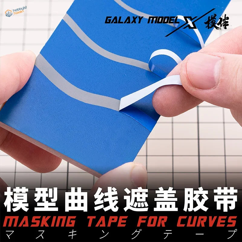 2-12mm low tack flexible masking tape with blue stripes for curves