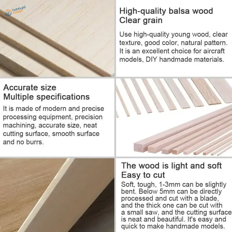 20~50pcs Balsa Wood Sticks & Strips
