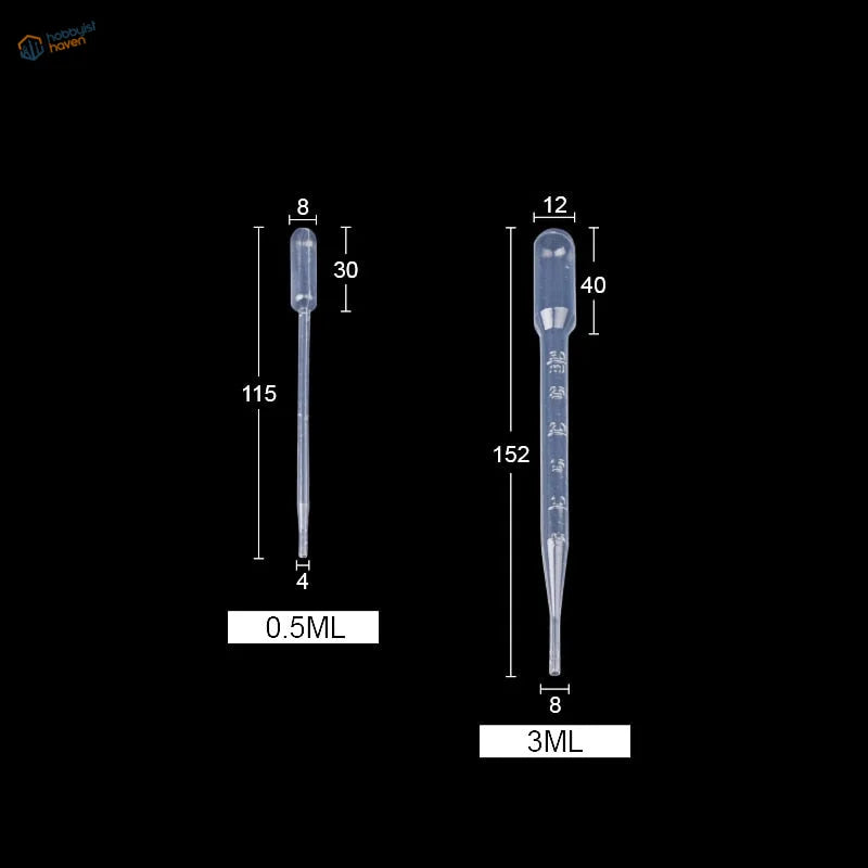 Two 0.5ml and 3ml pcs pipettes, precision hobby scale modeling tools
