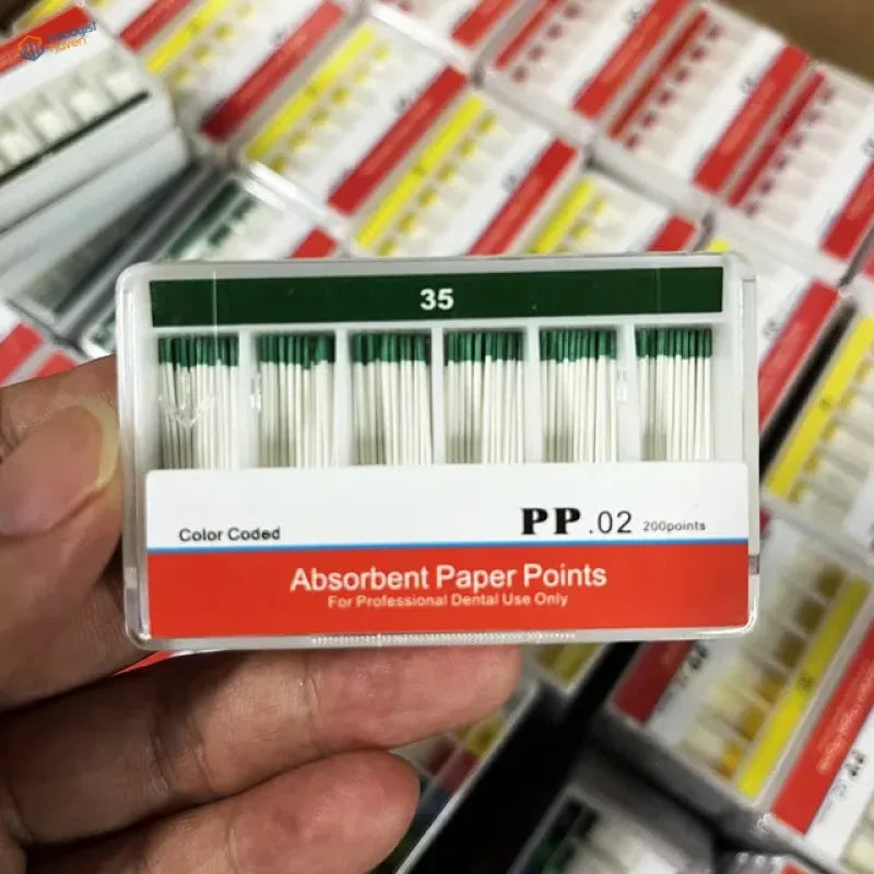 200pcs 0.02 taper absorbent paper points size 35 in clear container