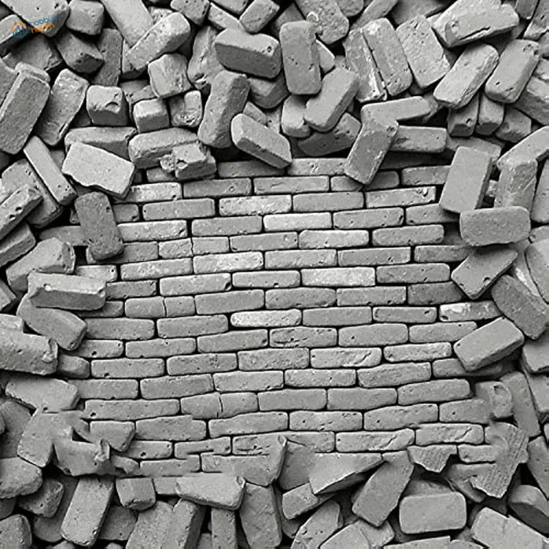 A gray brick wall section made from 200pcs miniature bricks for diorama scenery ideal as model building tools