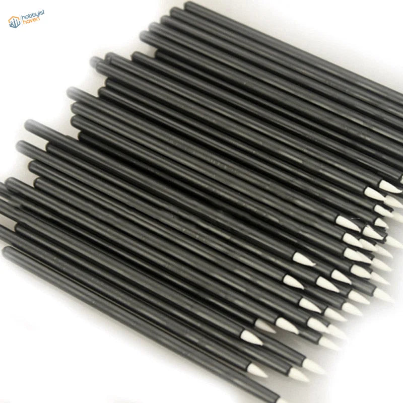 200pcs disposable round brushes with black pens and white tapered tips