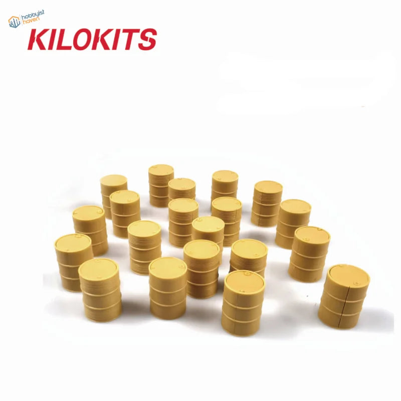 24 tan plastic 1/72 oil drums by Kilokits for model making accessories