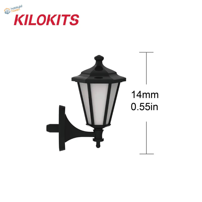 Black kilokits outdoor wall lantern with classic design and frosted glass panels for precision hobby tools use