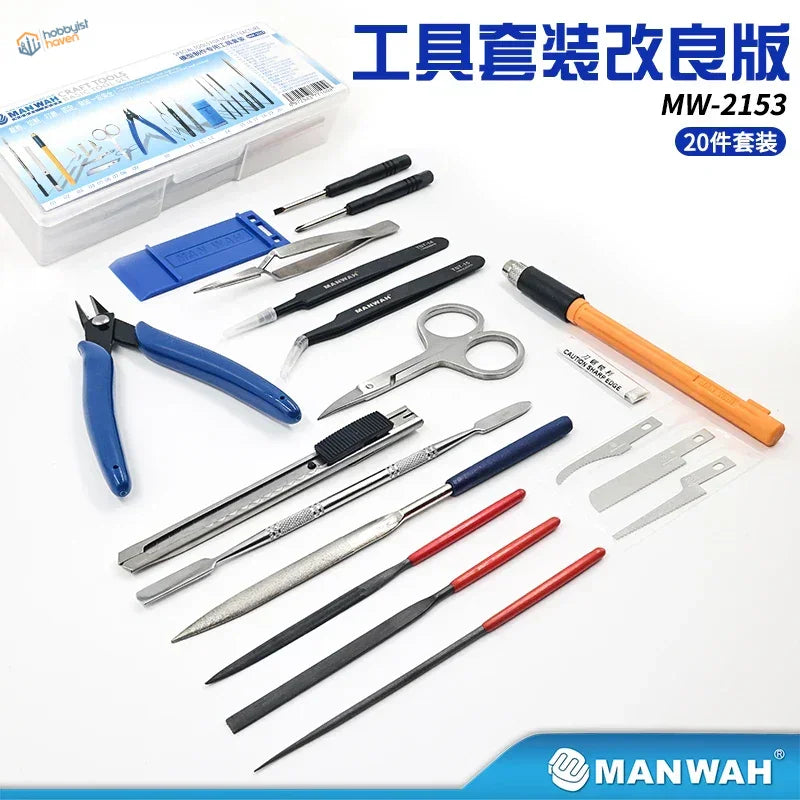 MW-2153 20-piece high-quality scale modeling toolset with precision tools