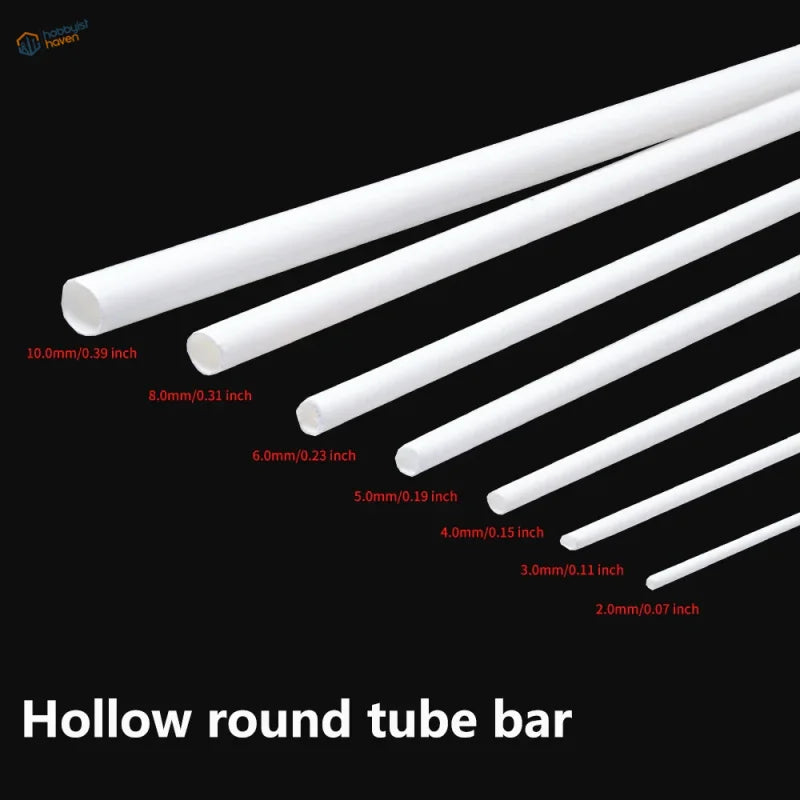 20pcs white styrene hollow round tubes for scale modeling