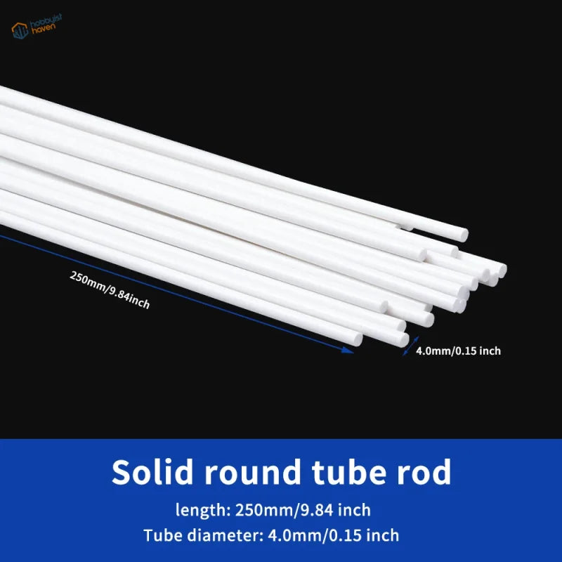 20pcs white styrene solid round rods 250mm x 4mm for scale modeling