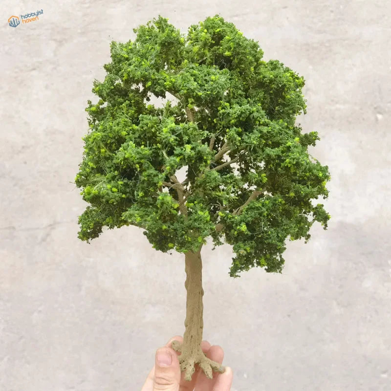 Detailed 22-30cm artificial tree for scale modeling with vibrant green foliage