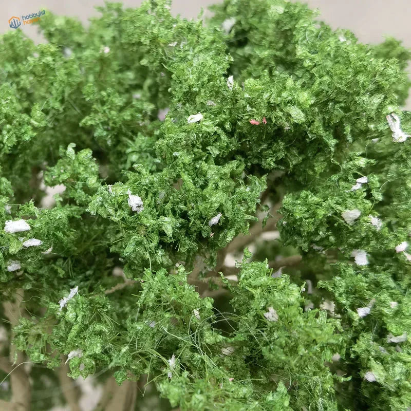 22-30cm dense green artificial tree for scale modeling with white accents