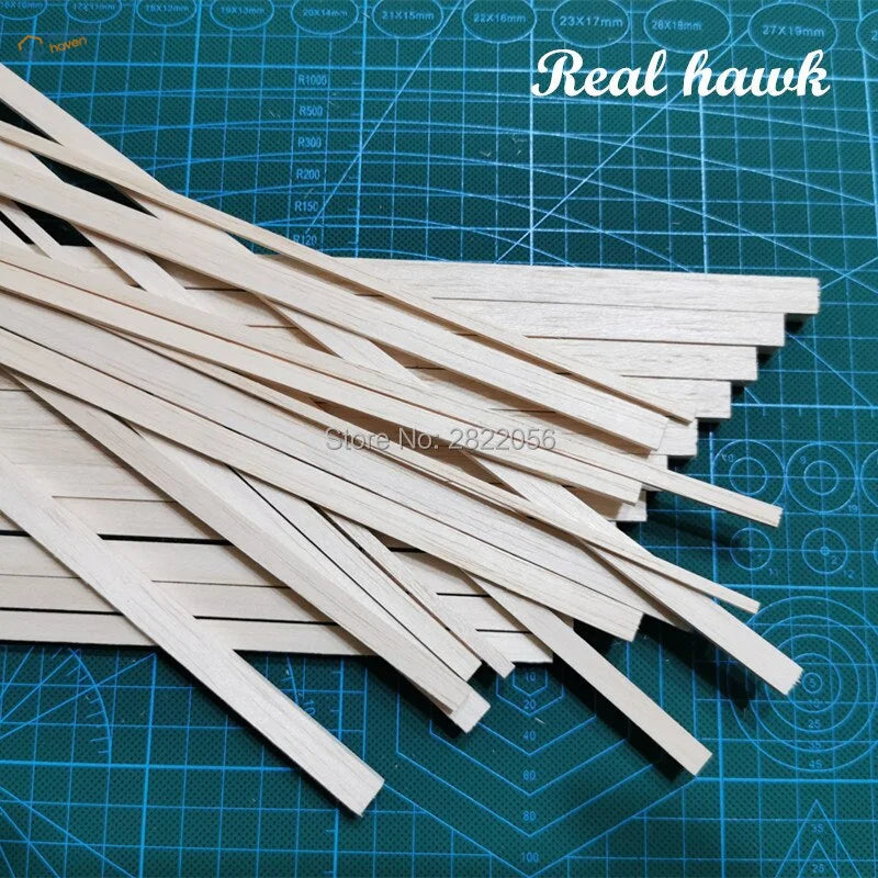 25 pcs 250mm AAA+ balsa wood strips, light-colored wood sticks 1-5mm thick